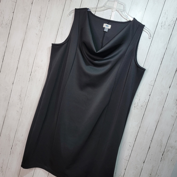 Old Navy Women's Black Scuba Knit Sleeveless Dress Size 2X Draped Neckline. - Picture 2 of 5